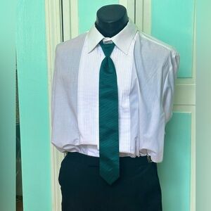 Hunter Green Forest Skinny Twill Tie Wedding Prom Tuxedo Pre Tied 4 available